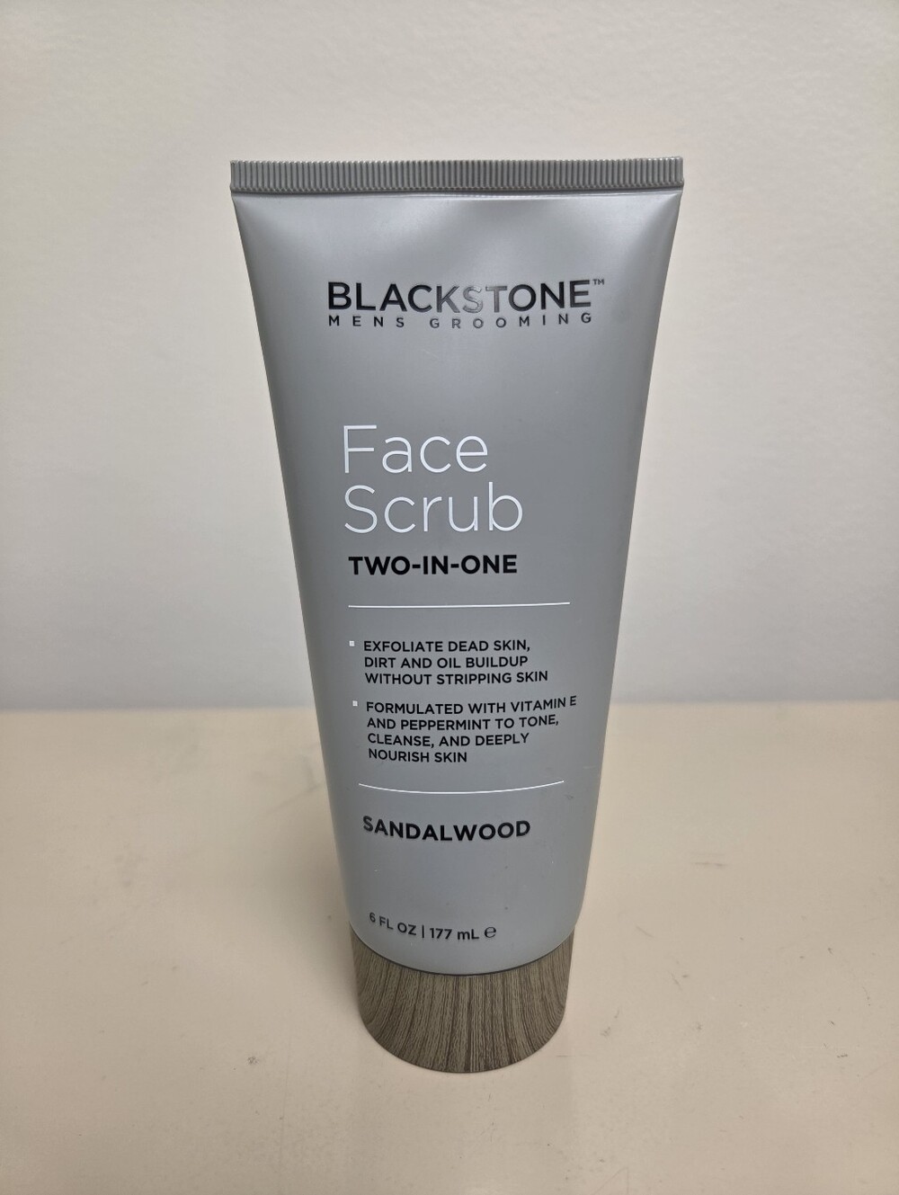 Blackstone Men’s Grooming Two-in-One Facial Scrub – Sandalwood (6 fl oz / 177 mL